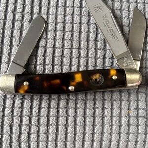 Stockman Edge Tortoiseshell Pocket Knife with SS 3 blade 3 1/4 inch knife